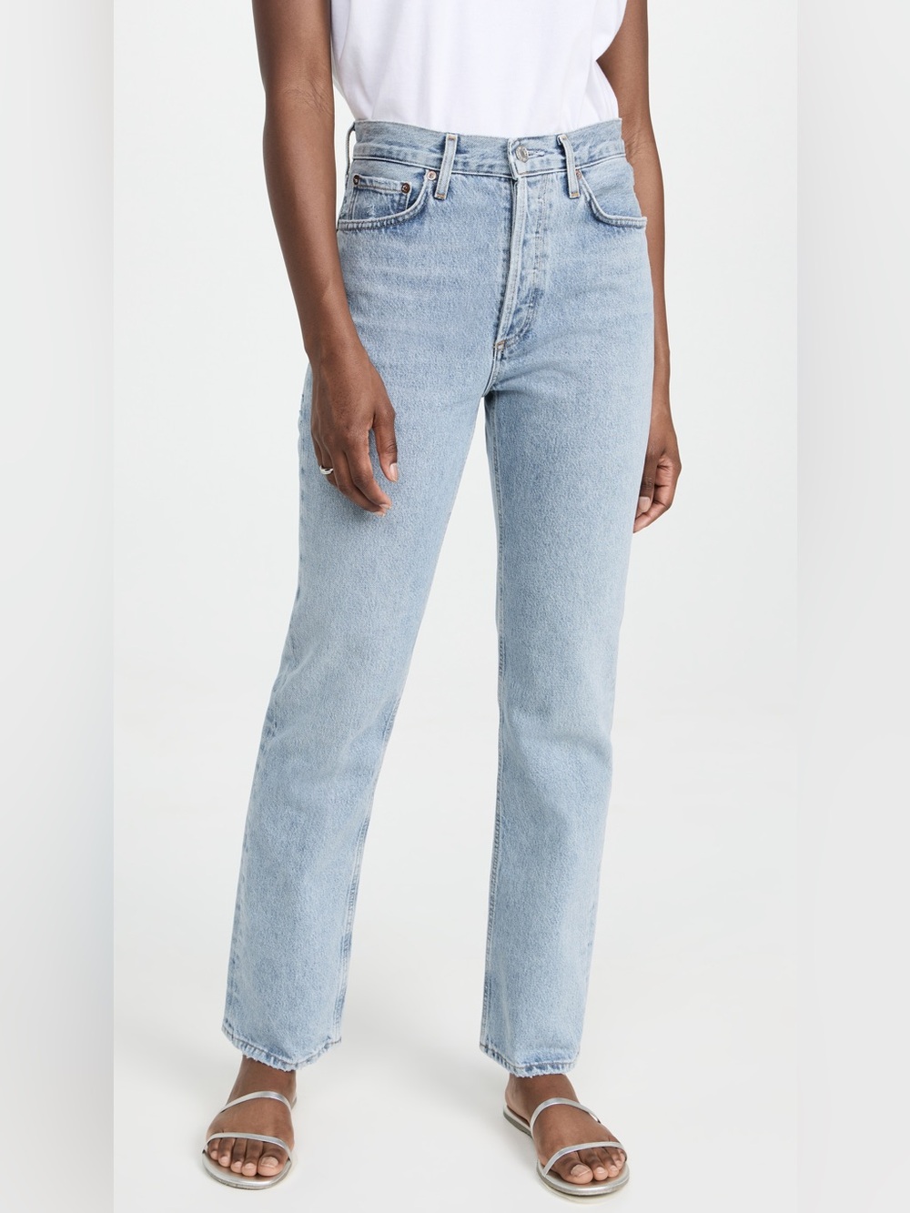 AGOLDE Lana Mid Rise Straight Jeans in Riptide